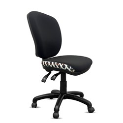 K2 Orange Dust Alice Medium Back Chair Black Cockatoo Fabric Seat