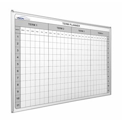 Visionchart School Planner 4 Term Magnetic Whiteboard 1200 x 900mm