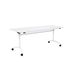 Uni Flip Top Table 1500W x 750D White Top White Frame