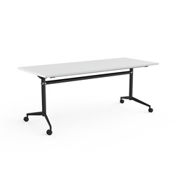 Uni Flip Top Table 1800W x 750D White Top Black Frame