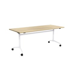Uni Flip Top Table 1800W x 750D New Oak Top White Frame