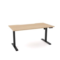Q-Stand Electric Desk Height Adjustable 1500W x 800D New Oak & Black