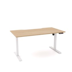 Q-Stand Electric Desk Height Adjustable 1500W x 800D New Oak & White