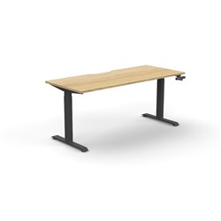 Boost Crank Desk Manual Height Adjustable 1800W x 750D Natural Oak/Black