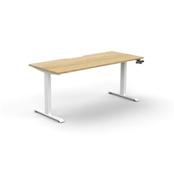 Boost Crank Desk Manual Height Adjustable 1800W x 750D Natural Oak/White