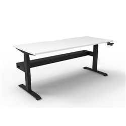 Boost Manual Height Adjustable Single Workstation + Cable Tray 1200Wx705x1155mmH