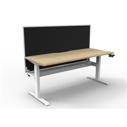 Boost Manual Height Adjustable Single Workstation +Tray+Screen 1500Wx705x1155mmH