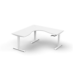 Boost Crank Desk Manual Corner Workstation 1500/1500W x 750D x 705-1155mmH White/Wht