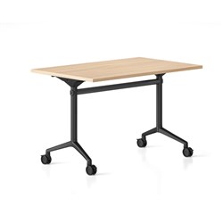 Typhoon Flip Top Table 1200W x 600D Natural Oak Top Black Frame