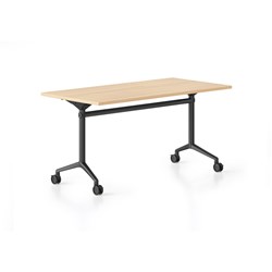 Typhoon Flip Top Table 2100W x 750D Natural Oak Top Black Frame