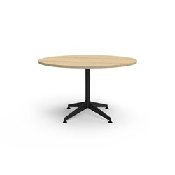 Typhoon Round Meeting Table 1200mm Diam Natural Oak Top Black Base