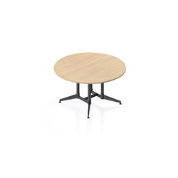 Typhoon Round Meeting Table 1500mm Diam Natural Oak Top Black Base