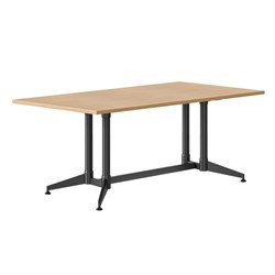 Typhoon Meeting Table 1800W x 750D Natural Oak Top Black Frame