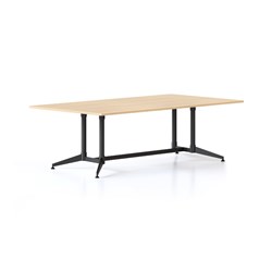 Typhoon Boardroom Table 2400W x 1200D Natural Oak Top Black Frame