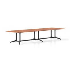 Typhoon Boardroom Table 3200W x 1200D Cherry Top Black Frame