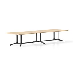 Typhoon Boardroom Table 4000W x 1200D Natural Oak Top Black Frame