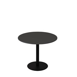 Estillo Round Meeting Table 1200mm Black Top Black Disc Base