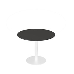 Estillo Round Meeting Table 1200mm Black Top White Disc Base