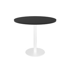 Estillo Round Meeting Table 900mm Black Top White Disc Base