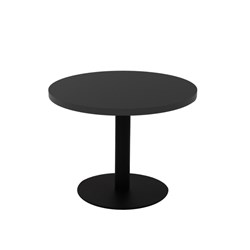 Estillo Round Coffee Table 600mm Black Top Black Disc Base