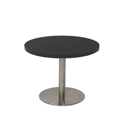 Estillo Round Coffee Table 600mm Black Top Stainless Steel Disc Base