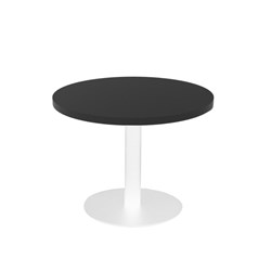 Estillo Round Coffee Table 600mm Black Top White Disc Base