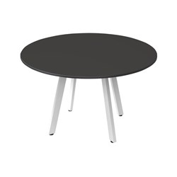 Eternity Round Meeting Table 1200mm Diam Top Black Top White Base