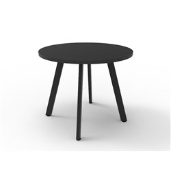 Eternity Round Meeting Table 900mm Diam Top Black Top Black Base