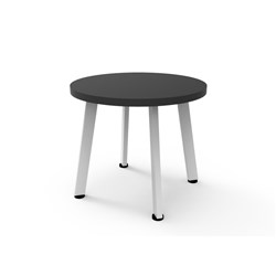 Eternity Round Coffee Table 500mmD Black Top White Base