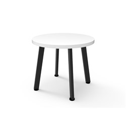 Eternity Round Coffee Table 500mmD White Top Black Base