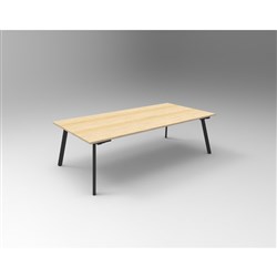 Eternity Meeting Table 2100W x 750D Natural Oak Top Black Base