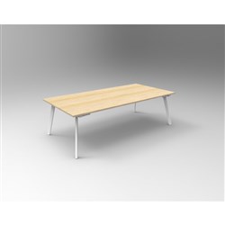 Eternity Meeting Table 2100W x 750D Natural Oak Top White Base
