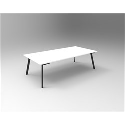 Eternity Meeting Table 2100W x 750D White Top Black Base