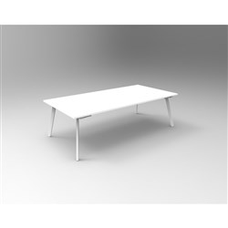 Eternity Meeting Table 2100W x 750D White Top White Base