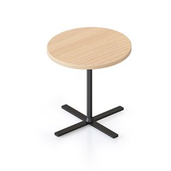 Kolo Round Side Table 500D x 457mmH Natural Oak Top Black Base
