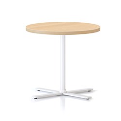 Kolo Round Side Table 500D x 457mmH Natural Oak Top White Base