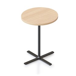 Kolo Round Side Table 500D x 587mmH Natural Oak Top Black Base