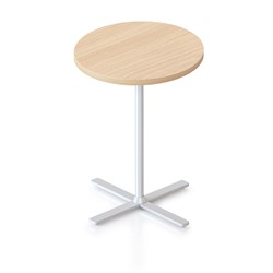Kolo Round Side Table 500D x 587mmH Natural Oak Top White Base