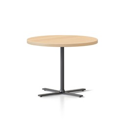 Kolo Round Side Table 600D x 457mmH Natural Oak Top Black Base