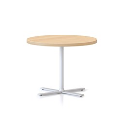 Kolo Round Side Table 600D x 457mmH Natural Oak Top White Base