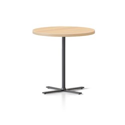 Kolo Round Side Table 600D x 587mmH Natural Oak Top Black Base