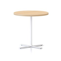 Kolo Round Side Table 600D x 587mmH Natural Oak Top White Base