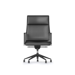 Mirage Executive Chair Medium Back With Arms Black Leather