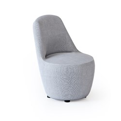 Myk Lounge Chair Light Grey Fabric  with Black Leather Feature Strap