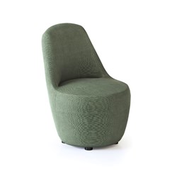 Myk Lounge Chair Olive Fabric with Black Leather Feature Strap