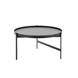 Nido Round Coffee Table 800D x 435mmH Black Top Black Base