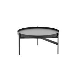 Nido Round Coffee Table 600D x 308mmH Black Top Black Base