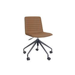 Pixel Breakout Room Chair Amber PU Leather Seat No Arms Black Base