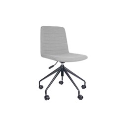Pixel Breakout Room Chair Light Grey Fabric Seat No Arms Black Base
