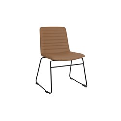 Pixel Visitor Chair Amber PU Leather Seat Black Sled Base